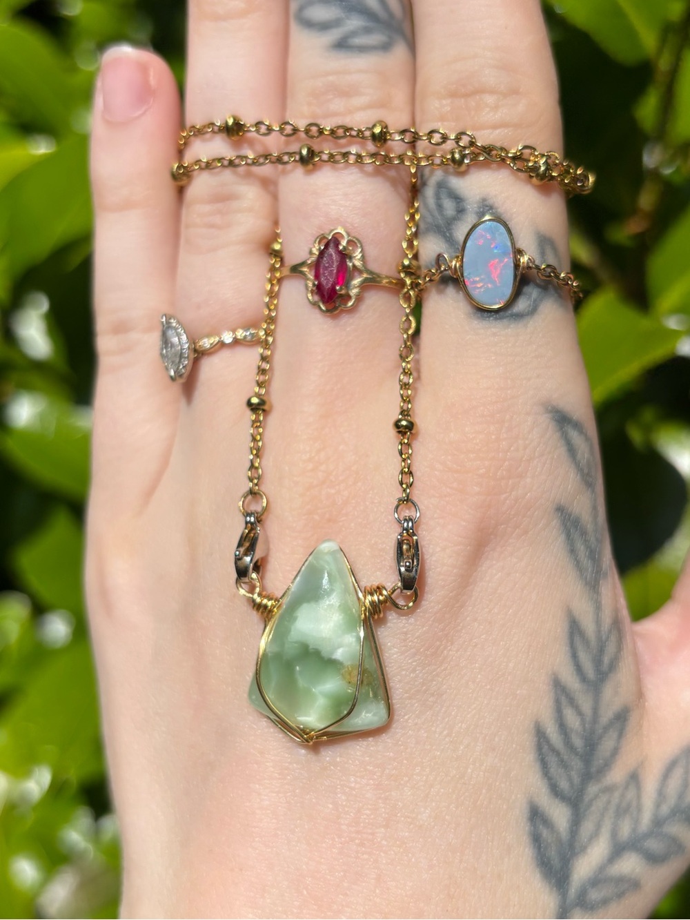 Hemimorphite interchangeable necklace